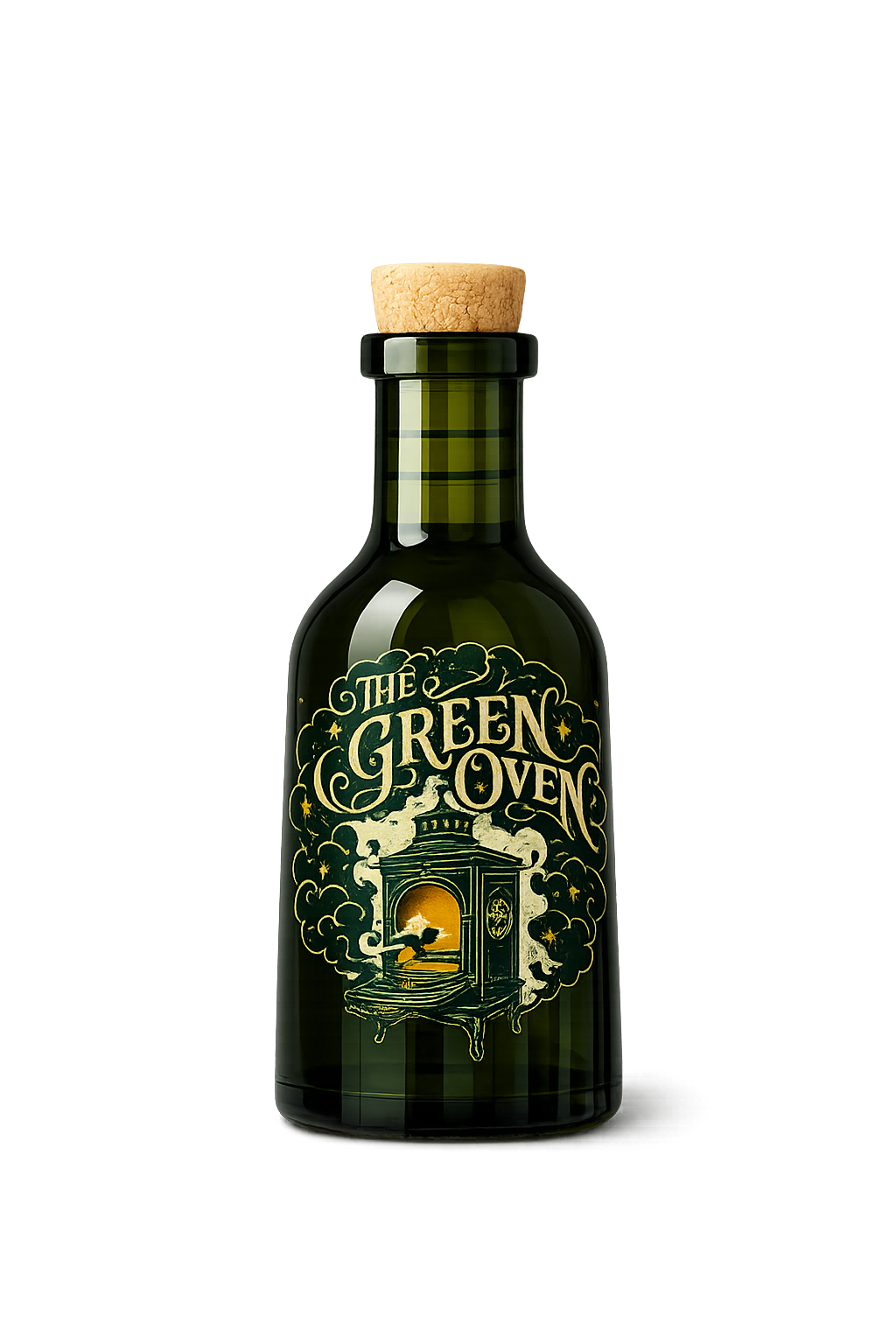 Green Oven Co Infused Olive Oil 250ml amber bottle with green and gold branded label
